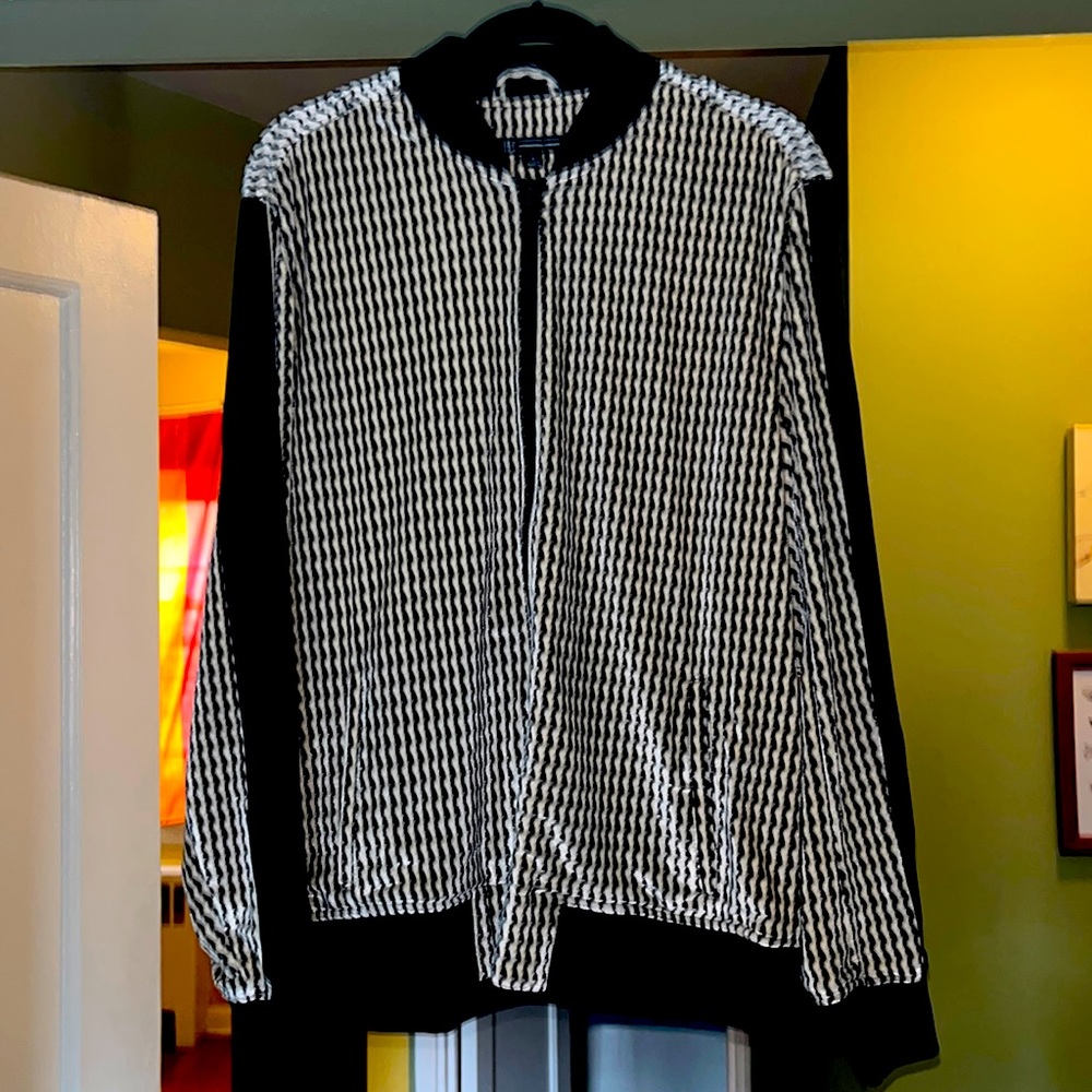 INC velvet zip up jacket